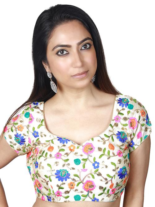 gold dupion embroidered blouse - 17739798 - Very Small Image - 1