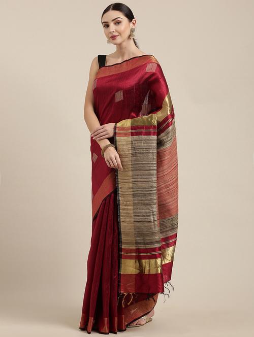 solid bhagalpuri saree with blouse - 17740321 - Very Small Image - 1