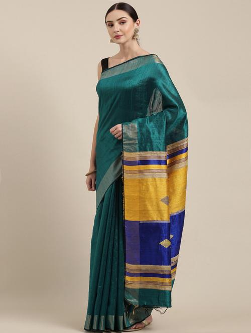 solid bhagalpuri saree with blouse - 17740326 - Very Small Image - 1