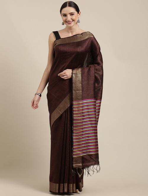 solid bhagalpuri saree with blouse - 17740331 - Very Small Image - 1
