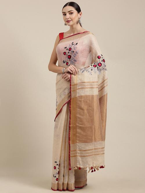 embroidered bhagalpuri saree with blouse - 17740339 - Very Small Image - 1