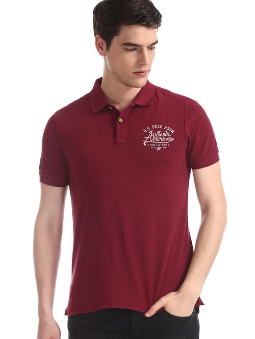 red printed polo t-shirt - 17740789 - Very Small Image - 1