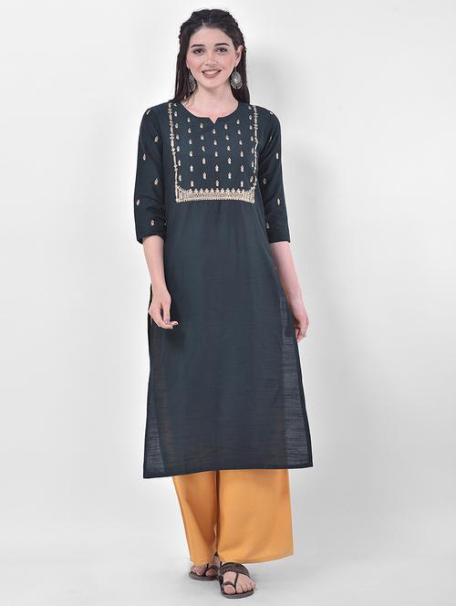 women's straight kurta - 17740923 - Very Small Image - 1