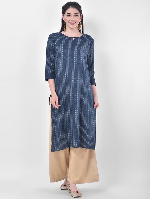 women's straight kurta - 17740952 - Very Small Image - 1