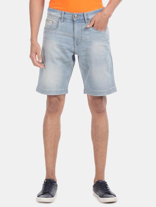 blue washed denim shorts - 17741477 - Very Small Image - 1