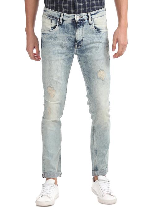 blue heavy washed denim jeans  - 17742332 - Very Small Image - 1