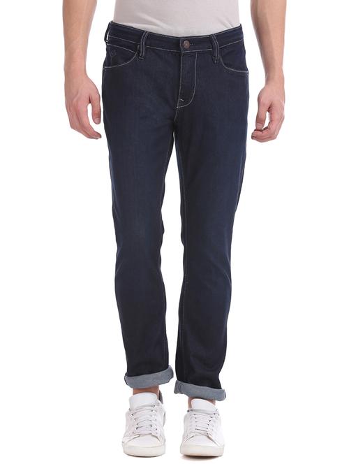 navy blue light washed denim jeans - 17742417 - Very Small Image - 1