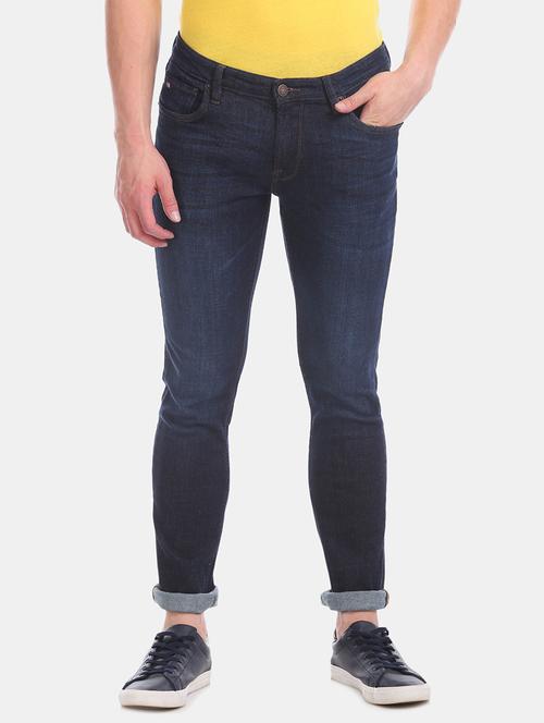 navy blue light washed denim jeans - 17742452 - Very Small Image - 1