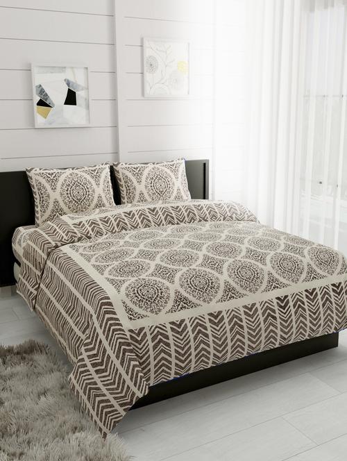 trency 150 gsm pure cotton double king size bed sheet with 2 pillow cover - 17743570 - Very Small Image - 1