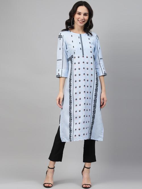 floral printed straight kurta  - 17743945 - Very Small Image - 1