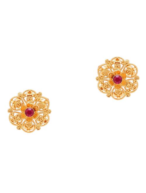 gold brass studs earrings - 17743989 - Very Small Image - 1