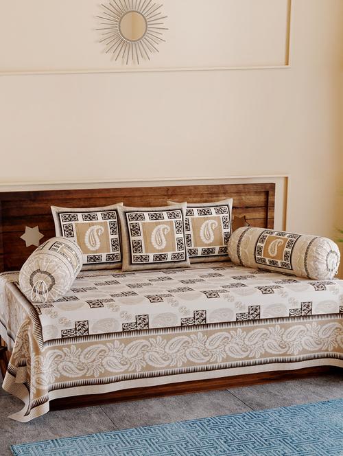 texstylers pure cotton 200 tc jaipuri print kantha look diwan set - 17744331 - Very Small Image - 1