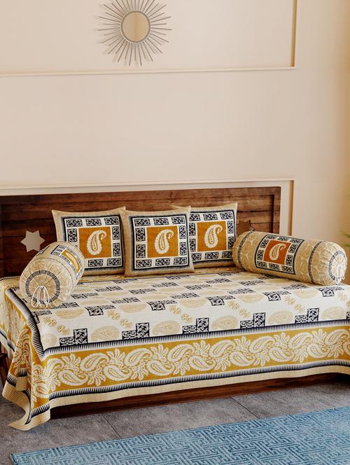 texstylers pure cotton 200 tc jaipuri print kantha look diwan set - 17744332 - Very Small Image - 1