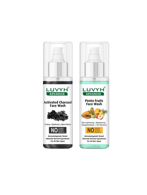 luvyh advanced activated charcoal face wash -pack of 1x100ml and luvyh advanced penta fruits face wash -pack of 1x100ml - 17744775 - Very Small Image - 1