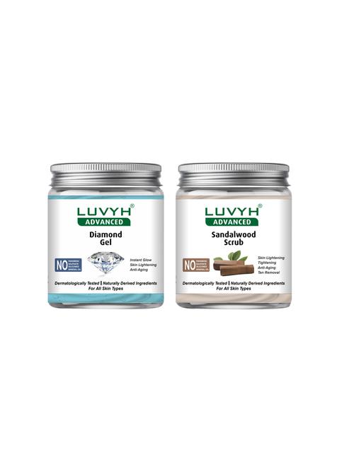 luvyh advanced diamond gel-pack of 1x500gm and luvyh advanced sandalwood scrub -pack of 1x500gm - 17744798 - Very Small Image - 1