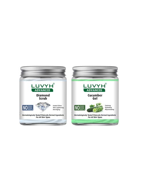 luvyh advanced diamond scrub-pack of 1x500gm and luvyh advanced cucumber gel-pack of 1x500gm - 17744809 - Very Small Image - 1