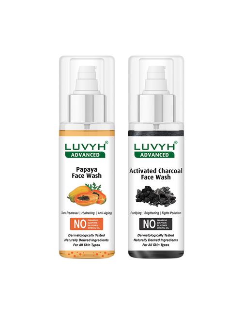 luvyh advanced papaya face wash-pack of 1x100ml and luvyh advanced activated charcoal face wash -pack of 1x100ml - 17744934 - Very Small Image - 1