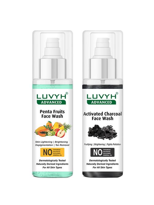 luvyh advanced penta fruits face wash -pack of 1x100ml and luvyh advanced activated charcoal face wash -pack of 1x100ml - 17745000 - Very Small Image - 1