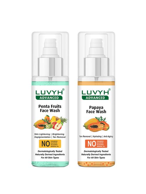 luvyh advanced penta fruits face wash -pack of 1x100ml and luvyh advanced papaya face wash-pack of 1x100ml - 17745015 - Very Small Image - 1