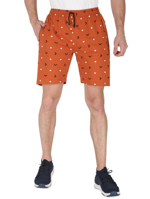 orange printed shorts - 17746265 - Very Small Image - 1