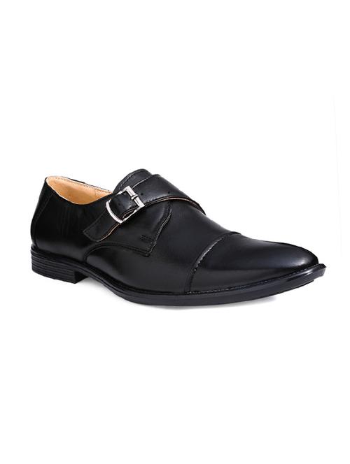 black leather slip on monk straps - 17749464 - Very Small Image - 1