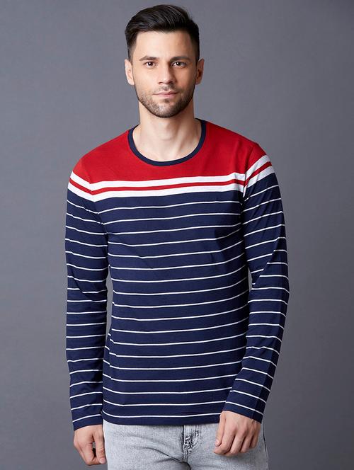 navy blue striped t-shirt - 17750512 - Very Small Image - 1