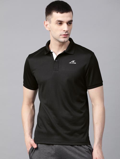 black solid polo t-shirt - 17751791 - Very Small Image - 1