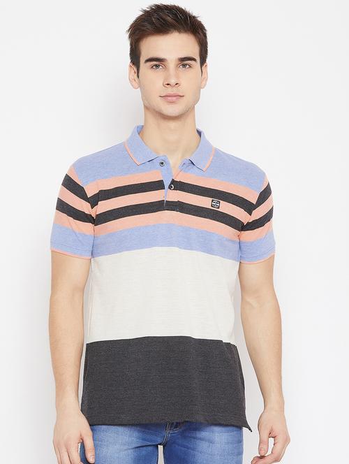 blue striped polo t-shirt - 17751973 - Very Small Image - 1