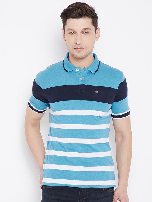 blue striped polo t-shirt - 17751976 - Very Small Image - 1