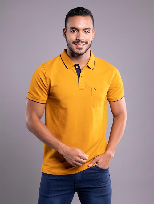men solid short sleeve regular fit polo t-shirt - 17753287 - Very Small Image - 1