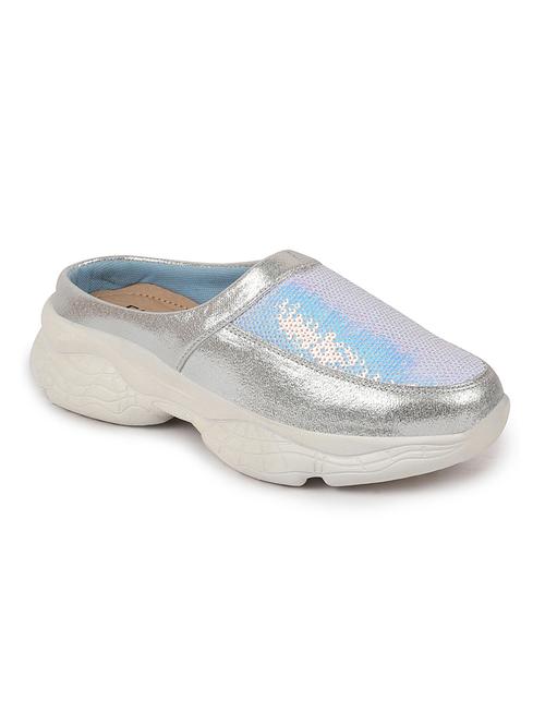 silver pu casual shoes - 17753671 - Very Small Image - 1