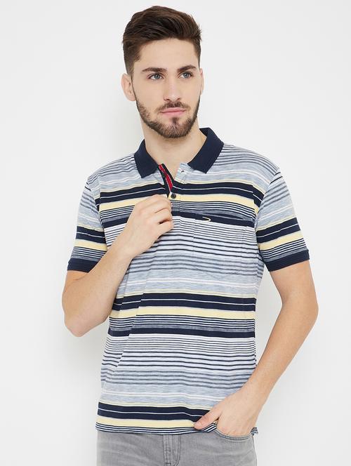 blue striped polo t-shirt  - 17754280 - Very Small Image - 1