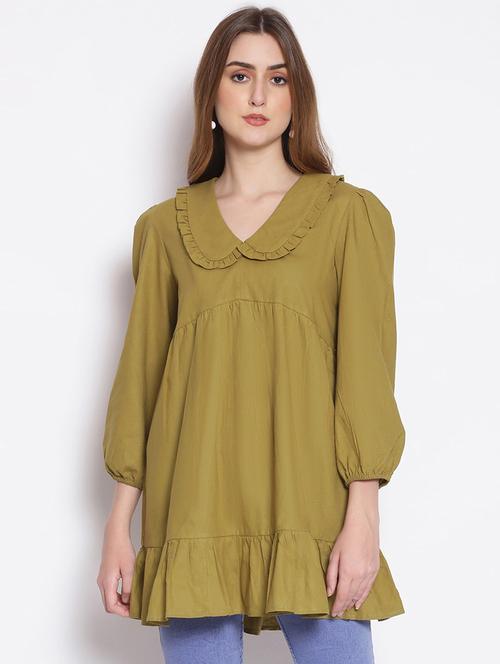frill detail solid tunic - 17756198 - Very Small Image - 1