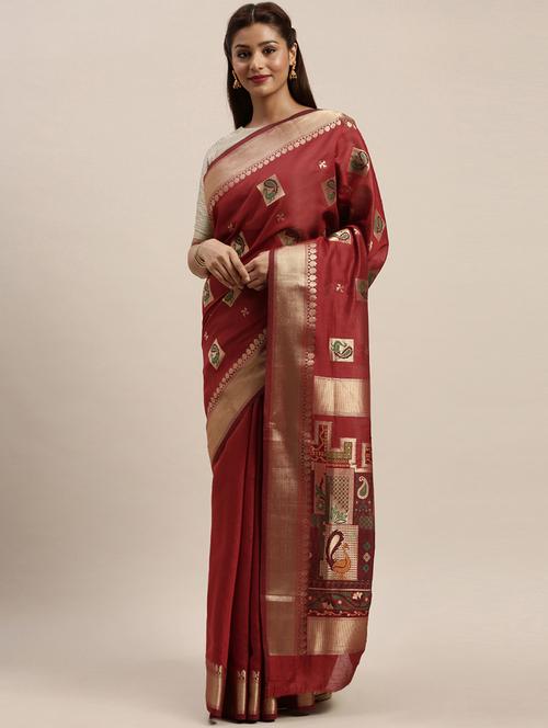 zari work woven saree - 17756753 - Very Small Image - 1
