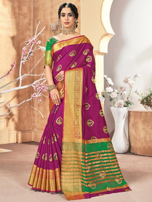 women's self design purple colored saree - 17757101 - Very Small Image - 1