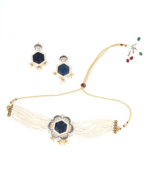 white metal choker necklace - 17758140 - Very Small Image - 1