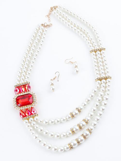 white metal long necklace - 17758168 - Very Small Image - 1