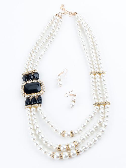 white metal long necklace - 17758169 - Very Small Image - 1