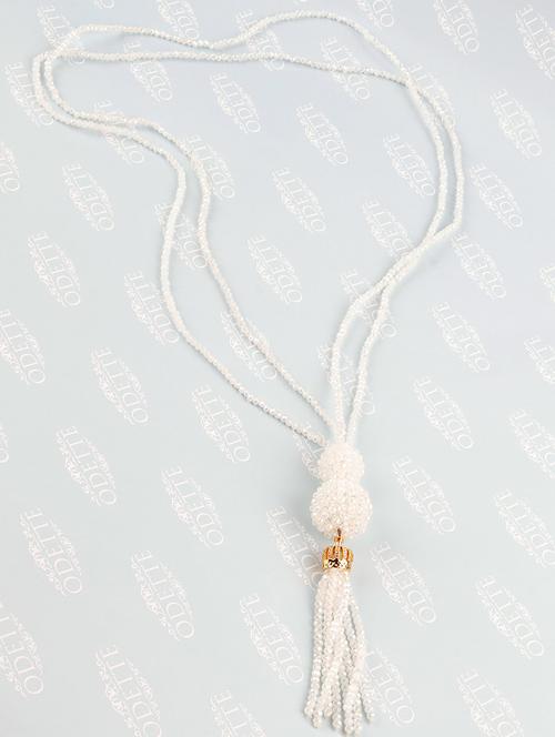white metal long necklace - 17758170 - Very Small Image - 1