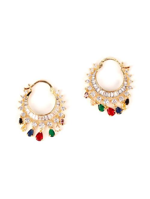 multi colored metal chandballi earring - 17758196 - Very Small Image - 1