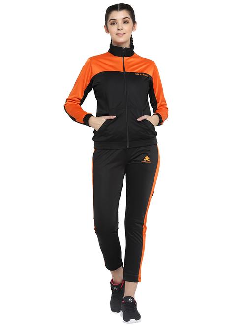 women black color block long sleeve active wear set - 17758611 - Very Small Image - 1