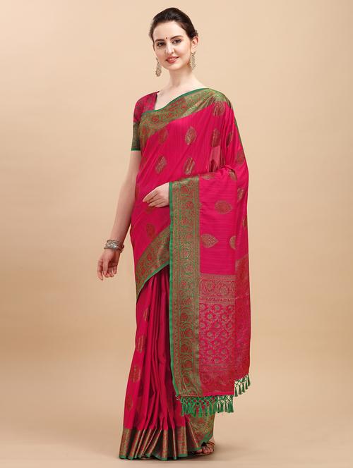 zari work banarasi saree with blouse - 17758629 - Very Small Image - 1