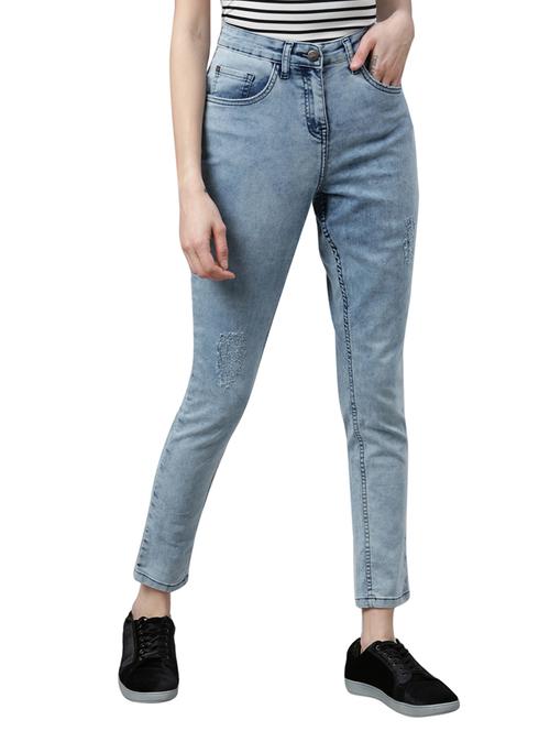 high rise stone washed denim  jean - 17758822 - Very Small Image - 1