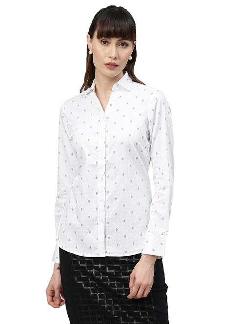 white printed regular shirt - 17759148 - Very Small Image - 1