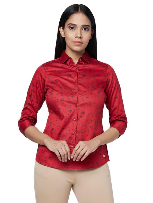 curved hem floral shirt - 17759200 - Very Small Image - 1