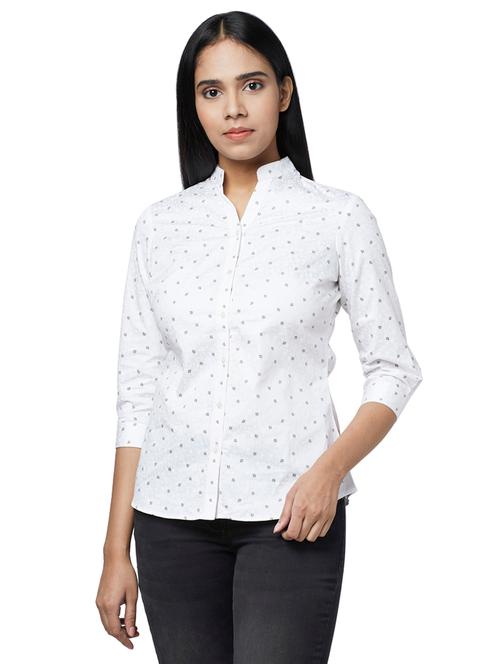 mandarin neck printed shirt  - 17759207 - Very Small Image - 1