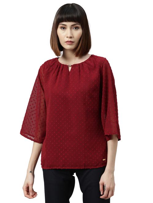 bell sleeved dobby top  - 17759296 - Very Small Image - 1