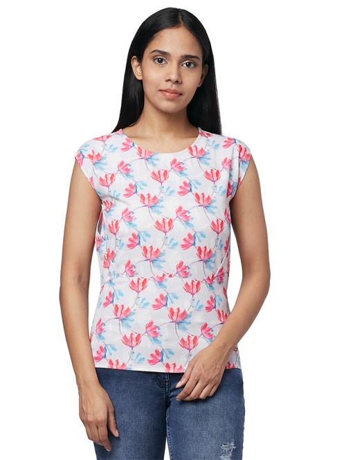 round neck floral  top - 17759381 - Very Small Image - 1