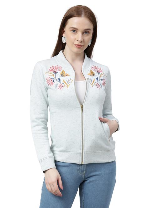 embroidered detail zip up  sweatshirt - 17759389 - Very Small Image - 1