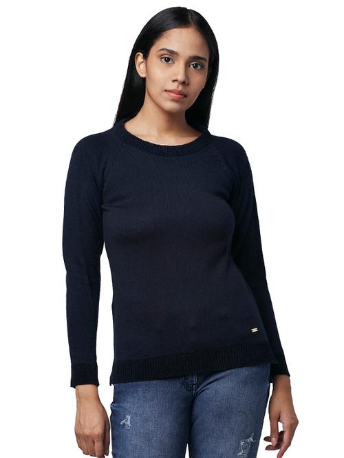 round neck solid  pullover - 17759683 - Very Small Image - 1
